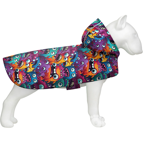 WauDog Clothes Дощовик-накидка "Зубаті монстри" для собак