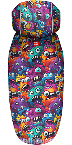 WauDog Clothes Дощовик-накидка "Зубаті монстри" для собак