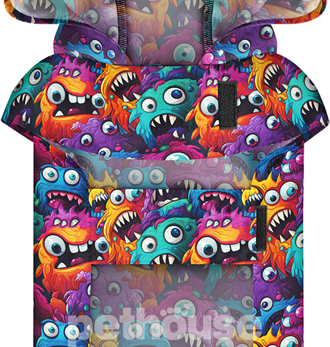 WauDog Clothes Дощовик-накидка "Зубаті монстри" для собак