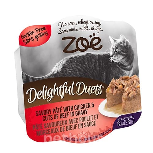Zoe Delightful Duets Паштет з куркою та яловичиною для котів