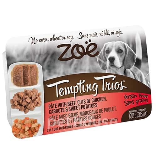 Zoe Tempting Trios Консервы с говядиной, курицей и овощами для собак